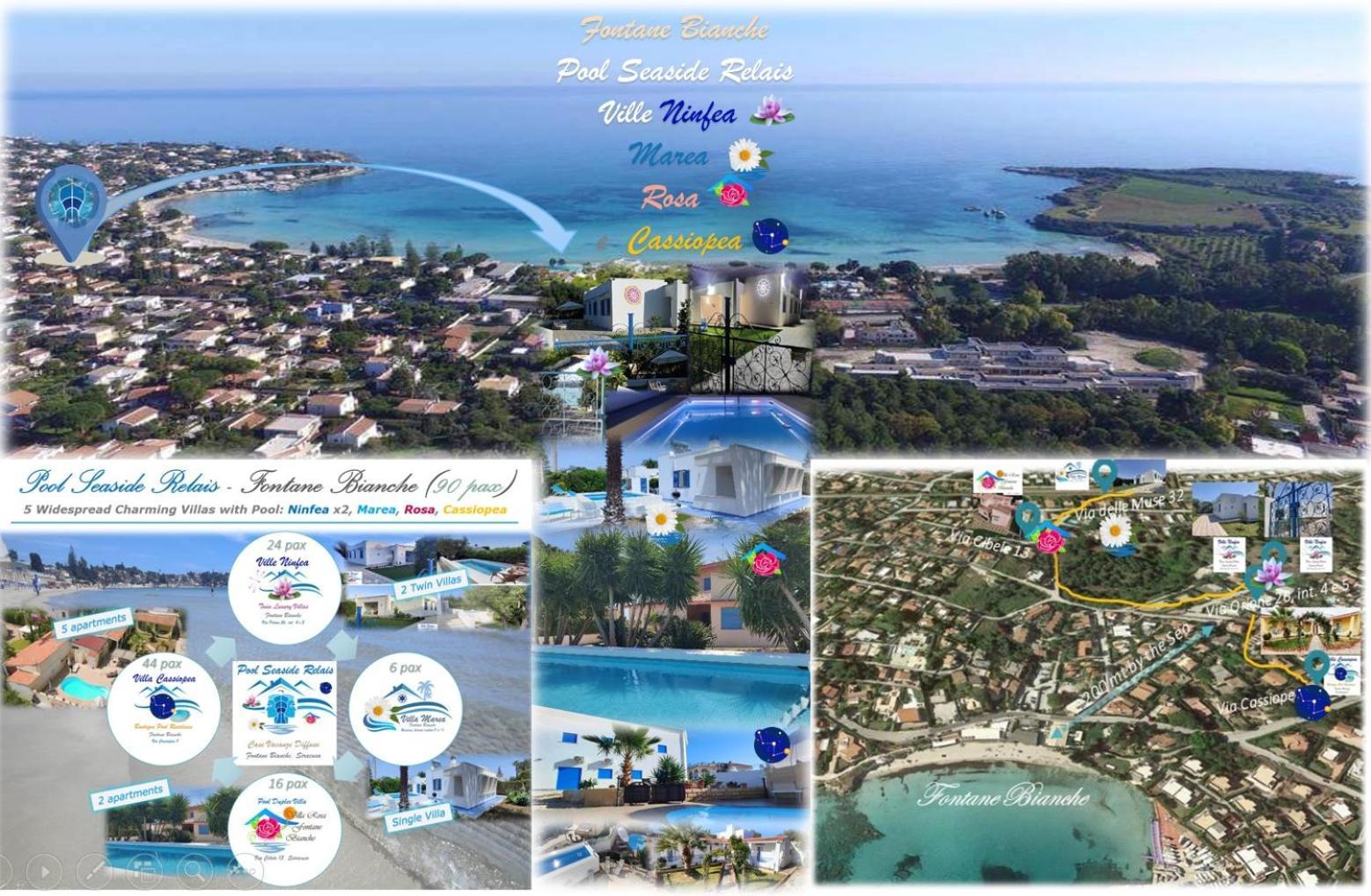 Pool Seaside Relais - Ville Ninfea, Marea, Rosa E Cassiopea Fontane Bianche Ngoại thất bức ảnh